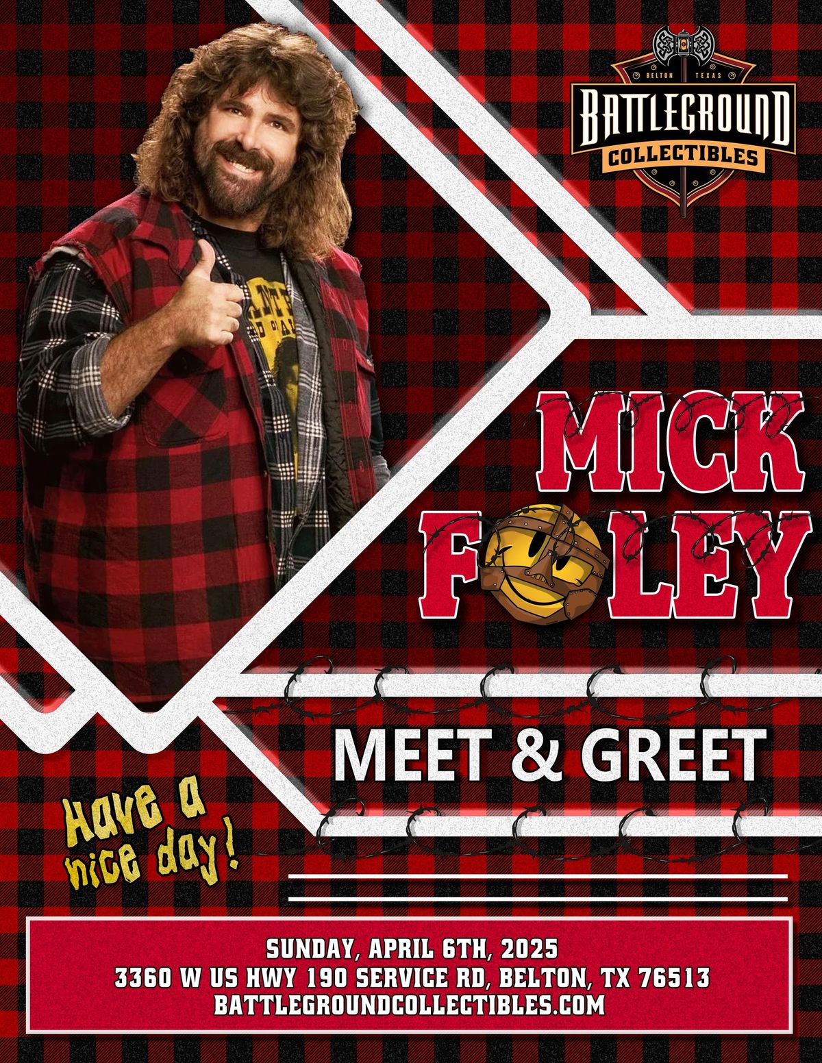 MICK FOLEY MEET & GREET @ BATTLEGROUND COLLECTIBLES, BELTON TX