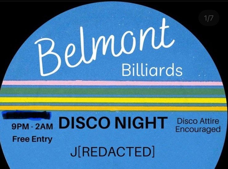 Third Saturday Disco Night at Belmont Billiards