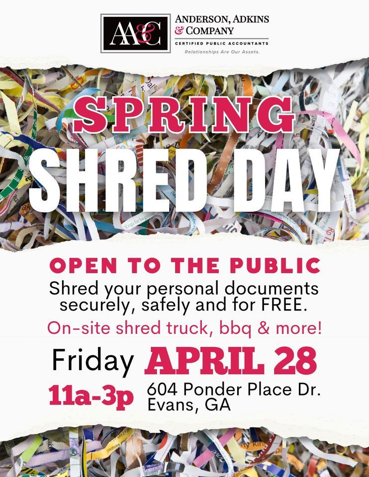 Spring Shred Day 2023, Anderson, Adkins & Company, CPA's, PC, Evans, 28