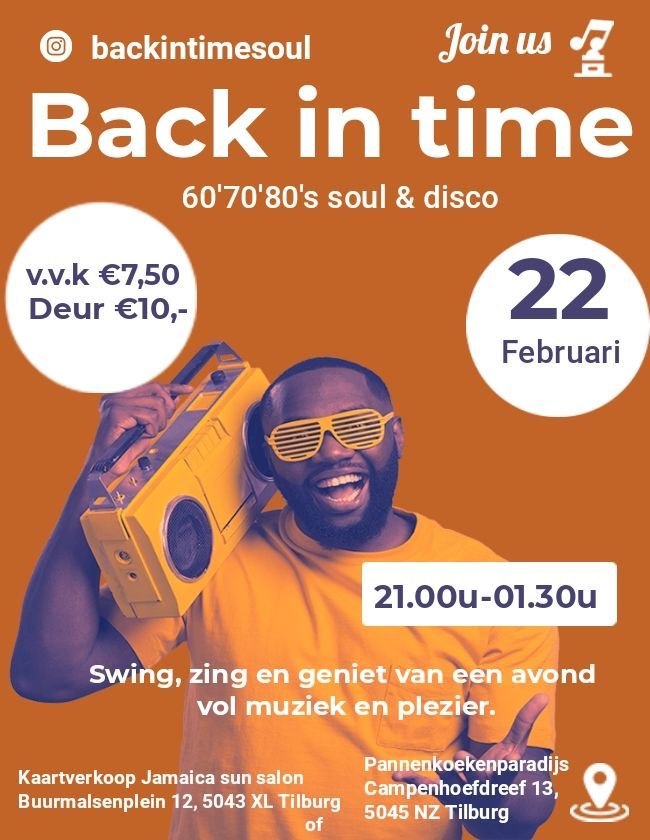 Back in time zaterdag 22 februari Pannenkoekenparadijs 