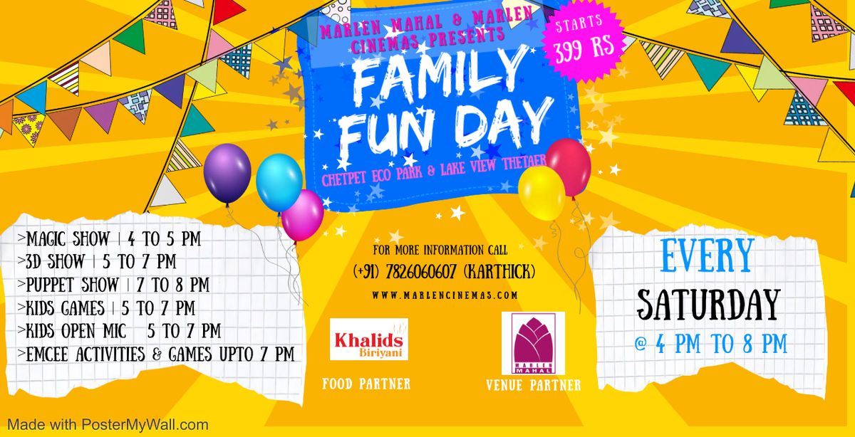 Family Fun Day @Chetpet Eco Park Promoted by Marlen Mahal | Magic Show | Puppet Show | Kids Games