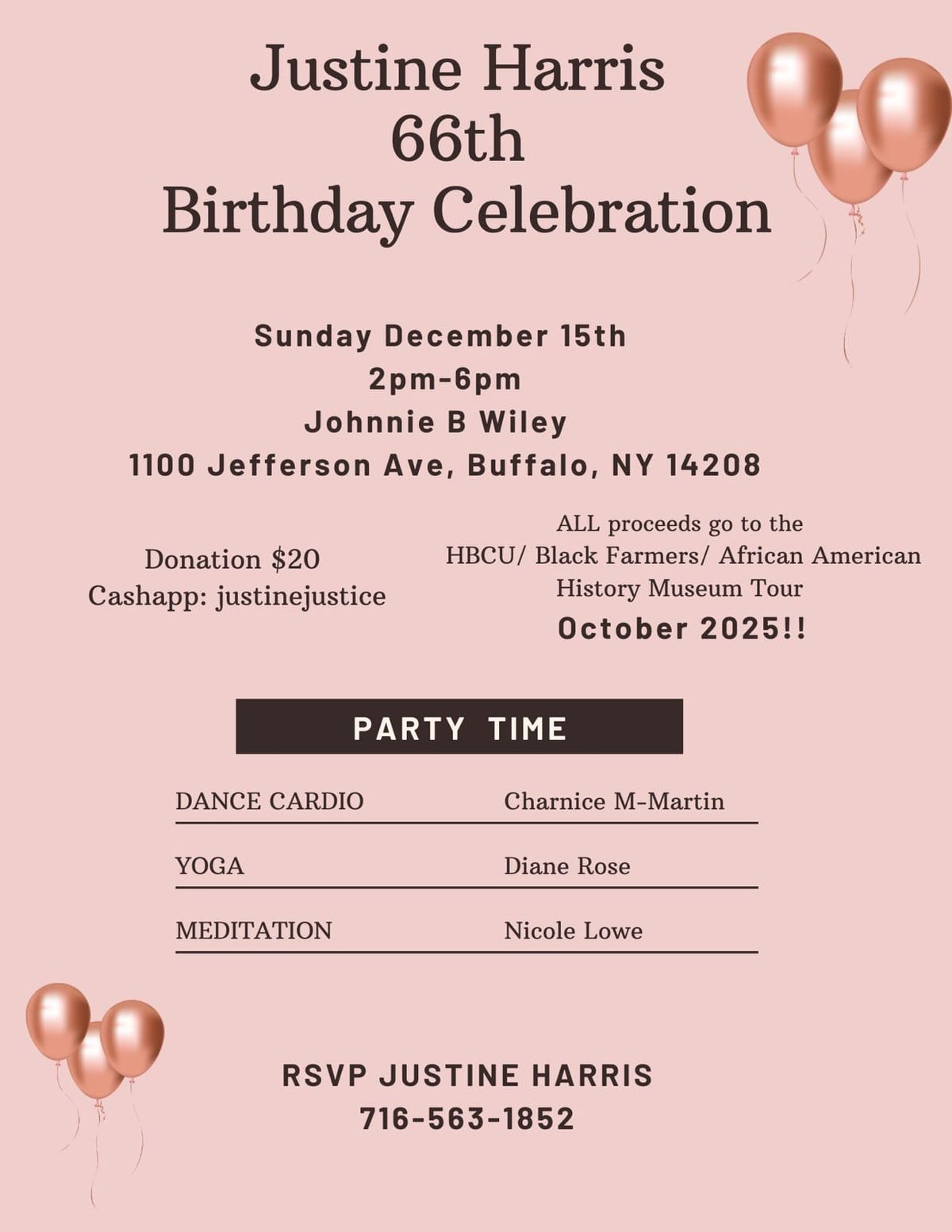 Justine's 66th Birthday Celebration & Fundraiser 