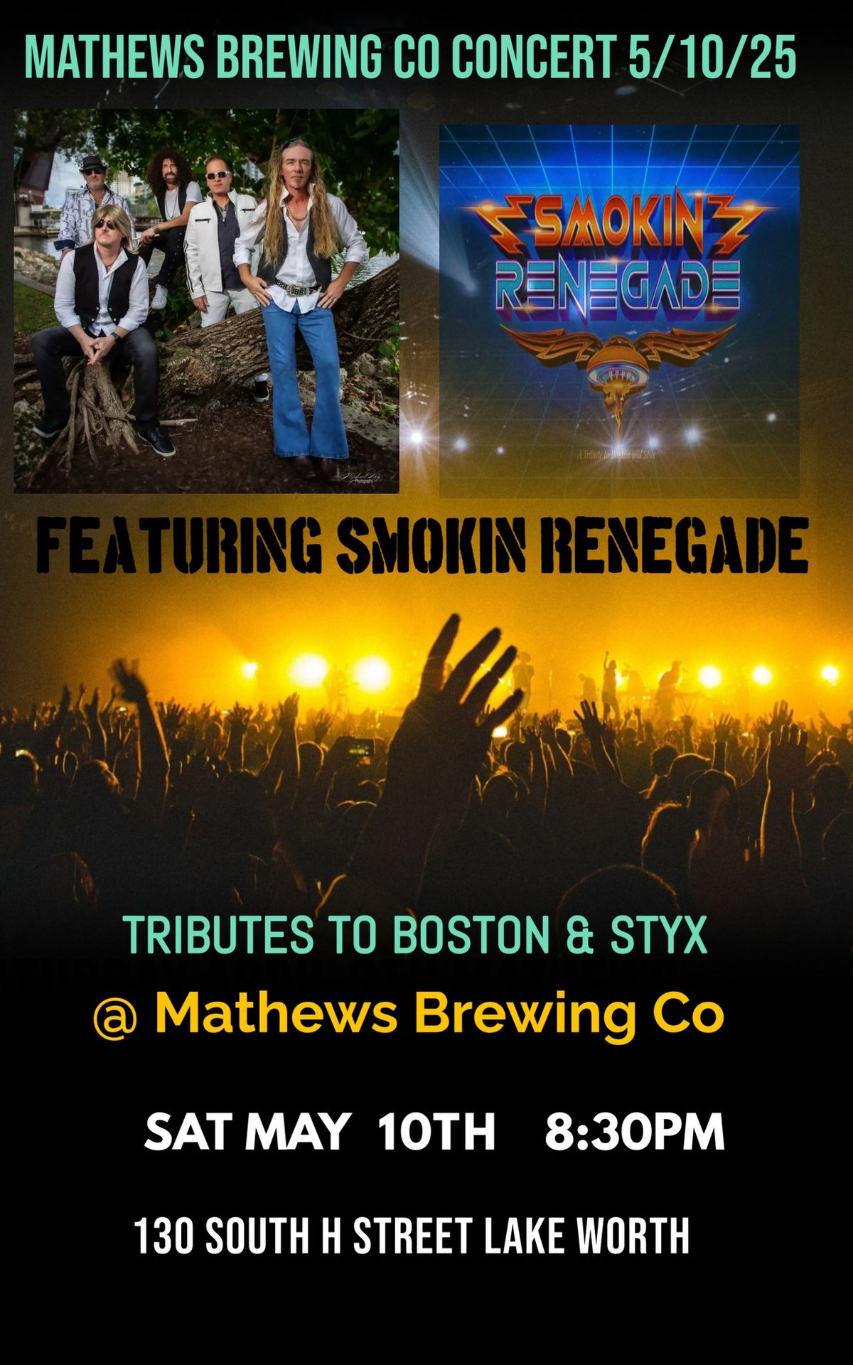 Smokin\/Renegade Live at Mathews Brewing SAT MAY 10TH 8:30 PM