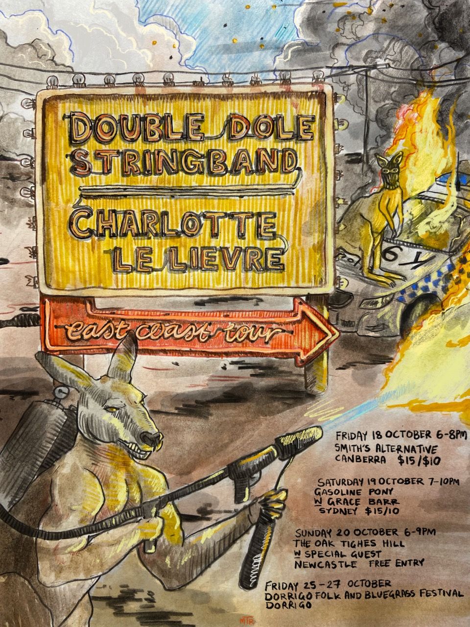 Double Dole Stringband + Charlotte Le Lievre w\/ Grace Barr at Gasoline Pony Sydney