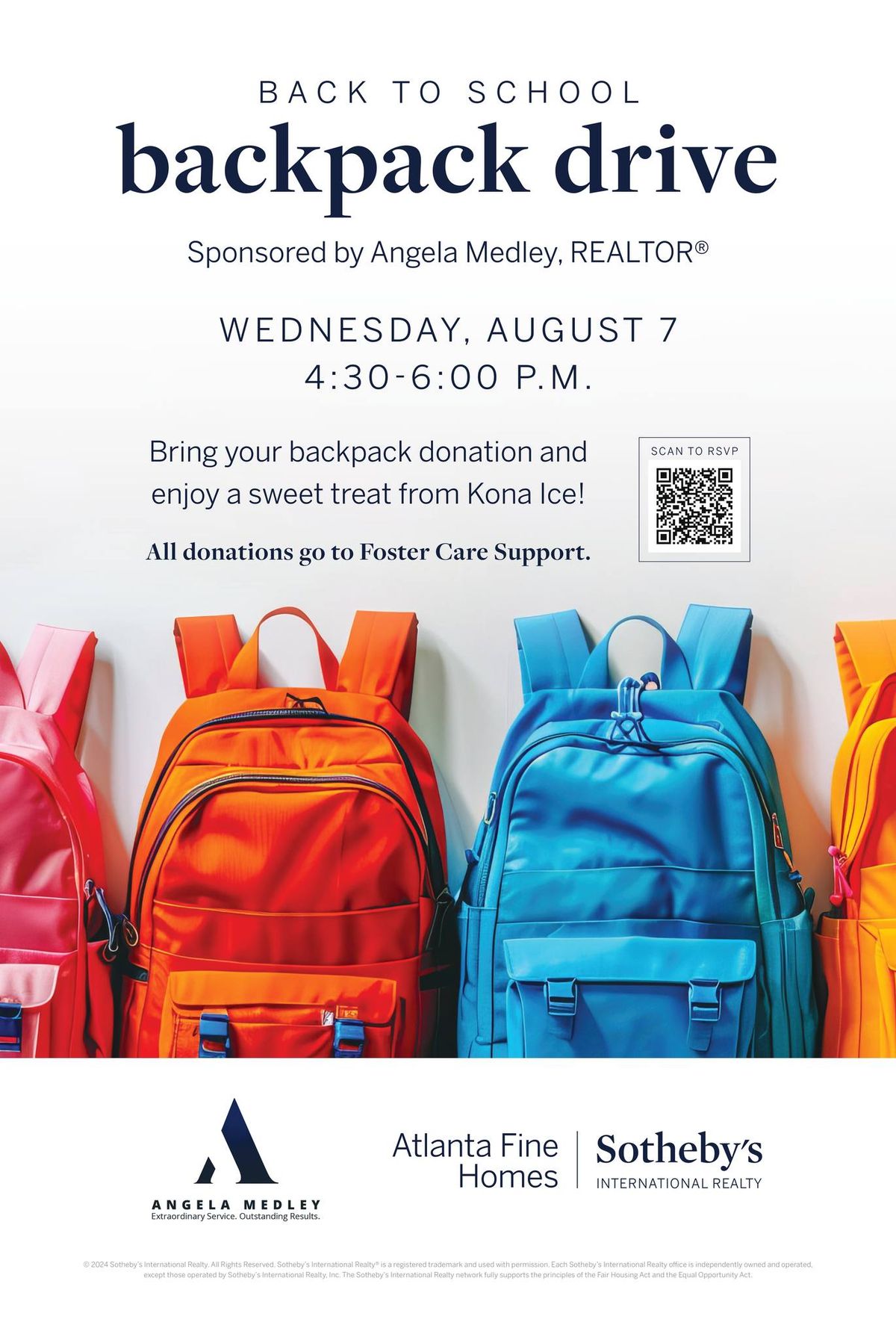 Back to School Backpack Drive by Angela Medley, Realtor