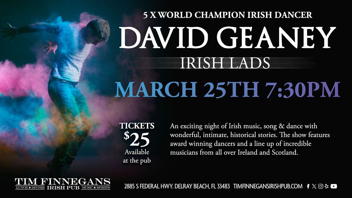 Irish Lads featuring David Geaney at Tim Finnegans