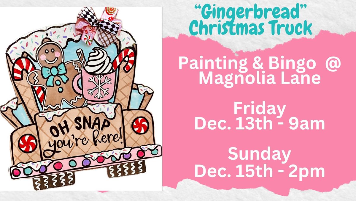 Gingerbread Truck Paint Party & Bingo