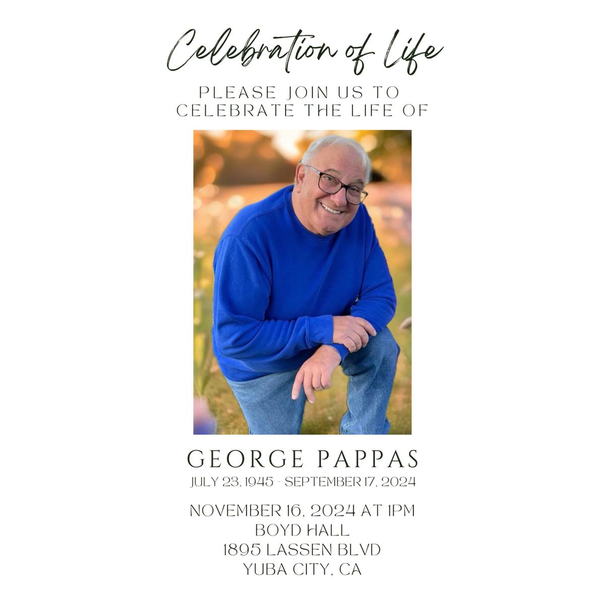 Celebration of Life for George Pappas