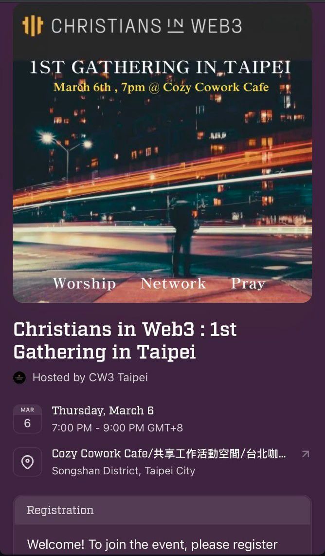 Christians in Web3 - 1st gathering in Taipei 