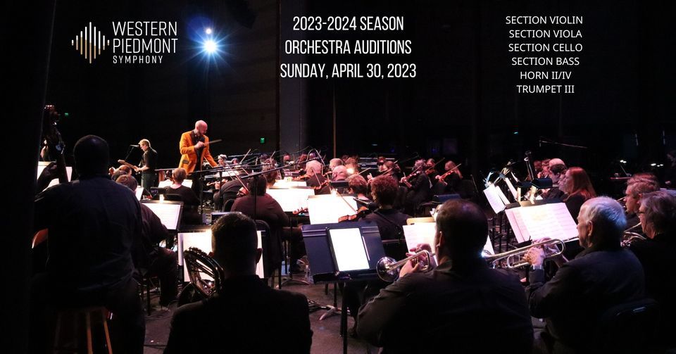 Wps Orchestra Auditions For 2023-2024 Season, Western Piedmont Symphony 