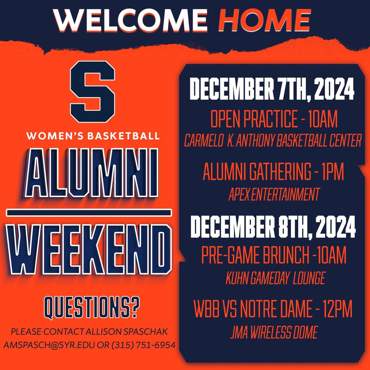 Syracuse Women's Basketball Alumnae Weekend