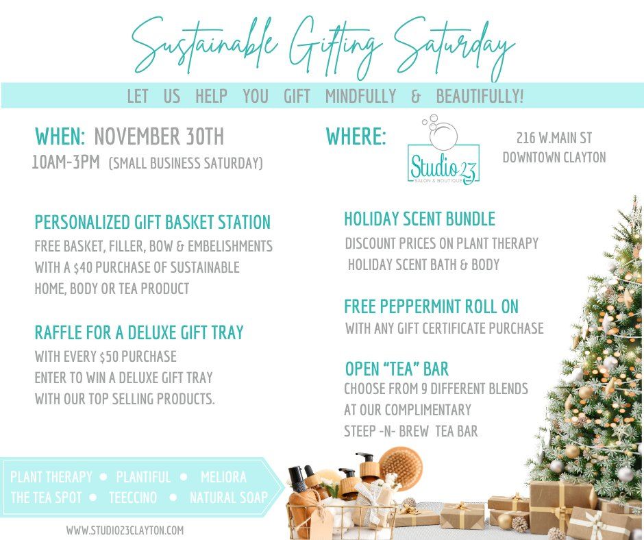 Sustainable Gifting Saturday on Small Business Saturday