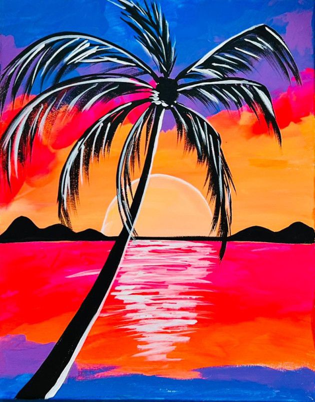 "Sunset Palm" In-Studio Paint Party!!