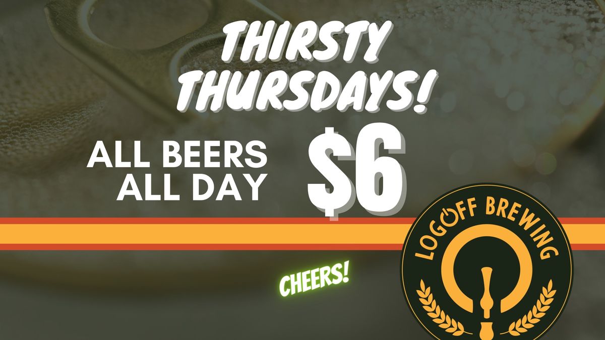 Happy Hour at LogOff All Day Every Thursday!