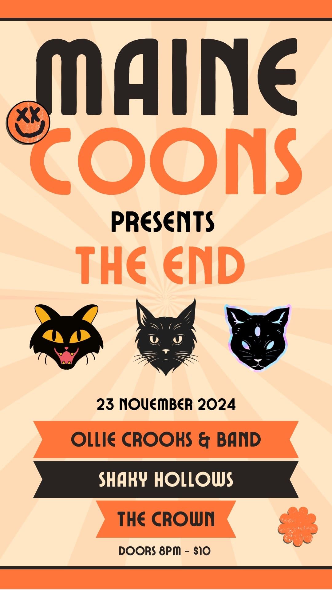 The Maine Coons last ever gig! Featuring Ollie Crooks with band and Shakey Hollows