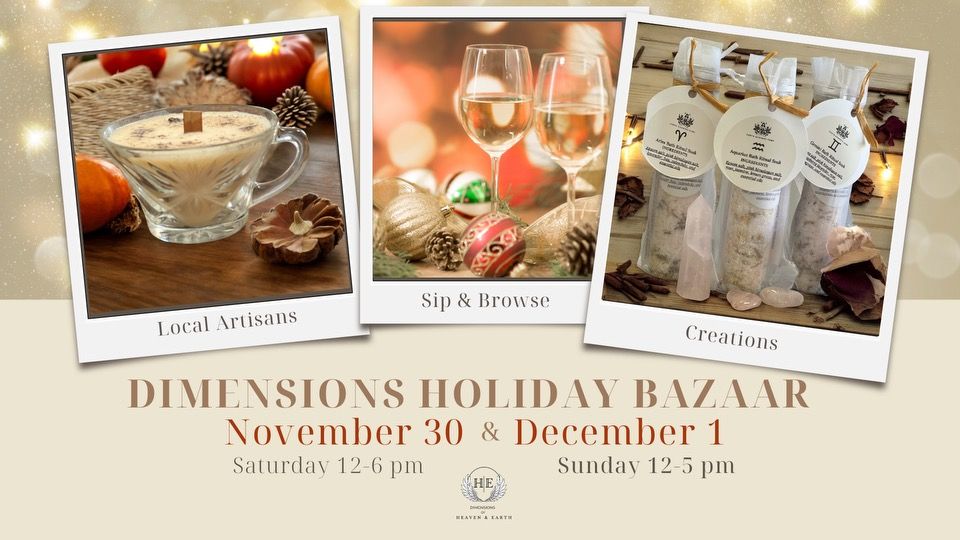 Dimensions HOLIDAY BAZAAR!