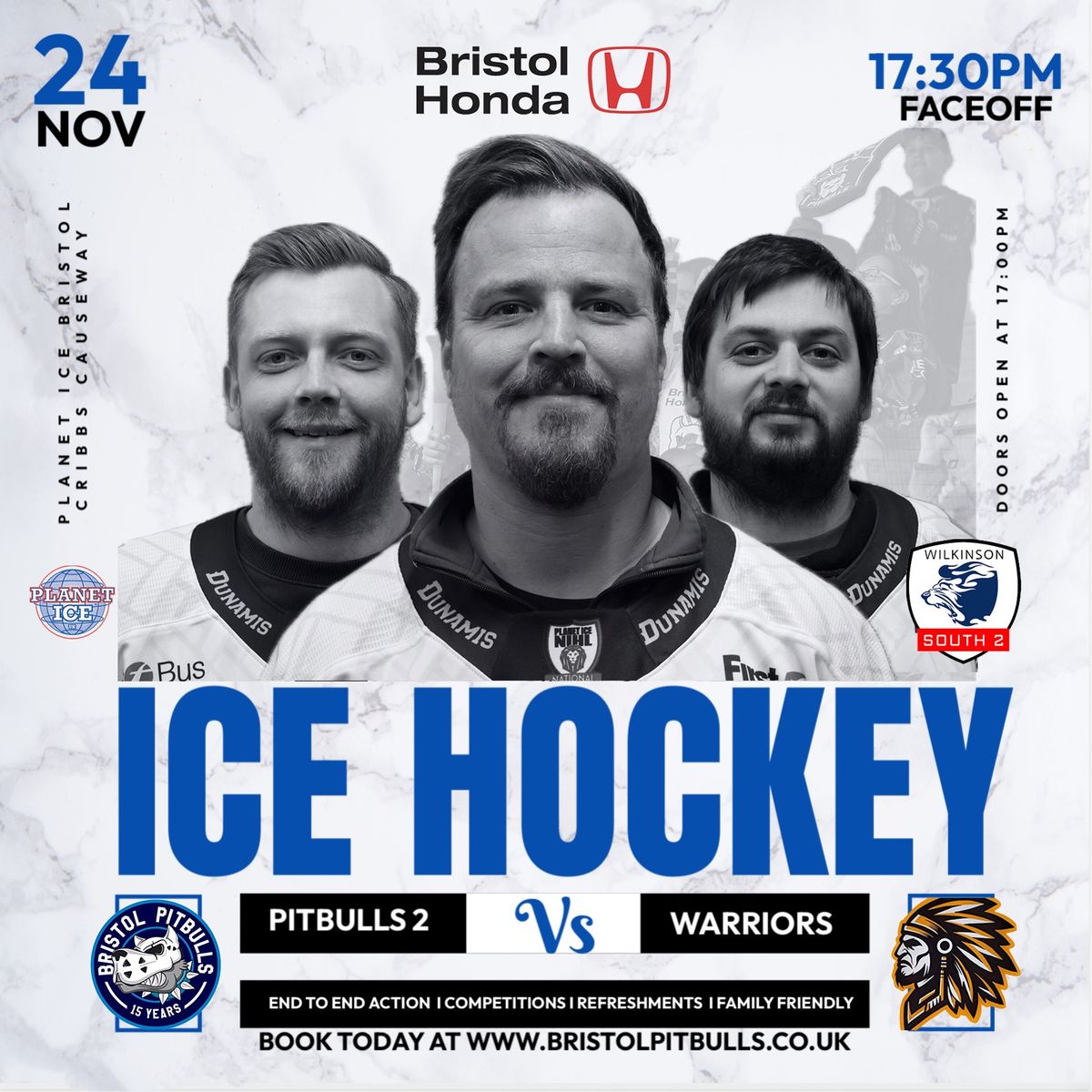 Bristol Honda Pitbulls 2 v Chelmsford Warriors 5:30pm 