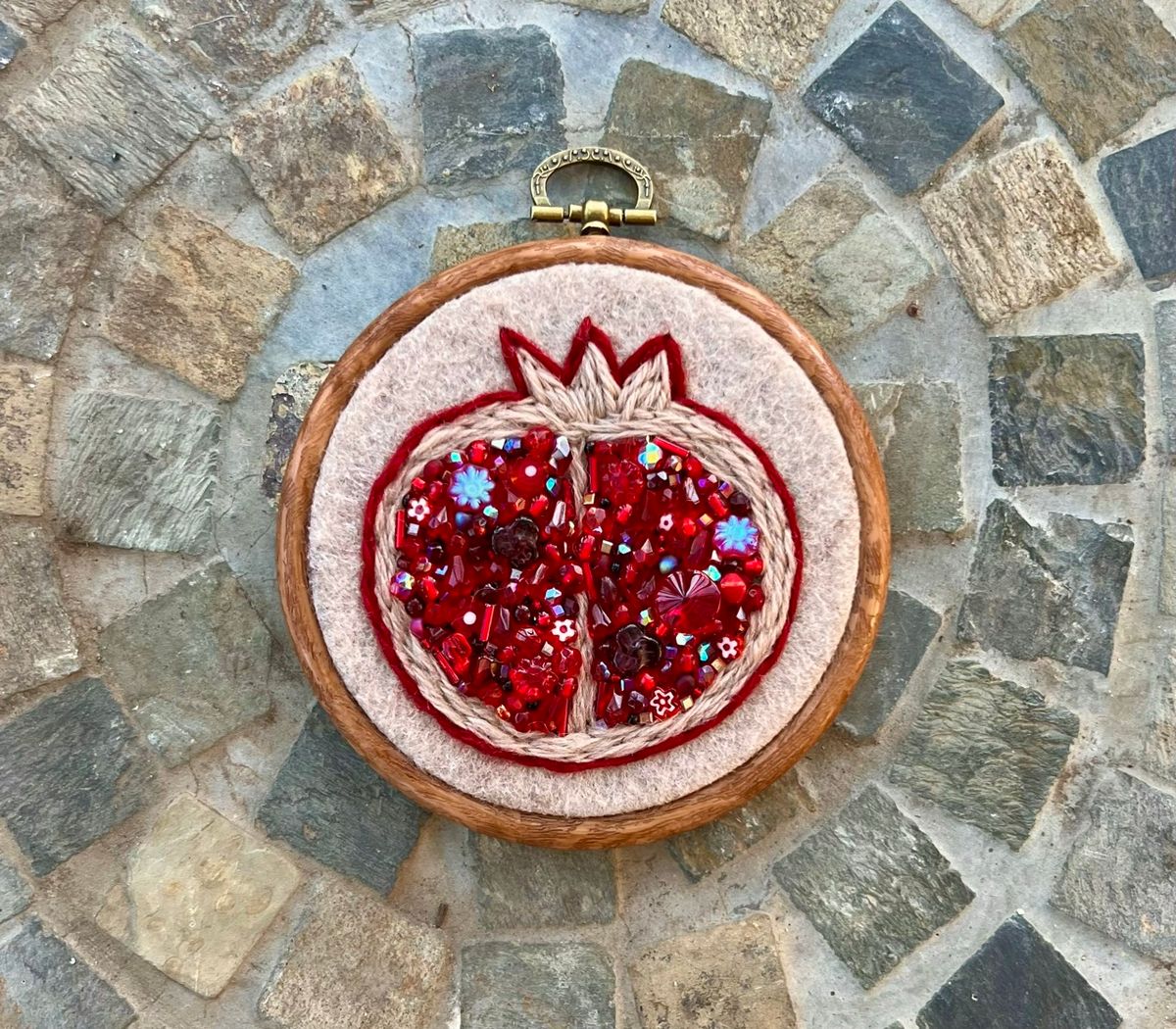 Beaded Pomegranate Embroidery Workshop @ Green Connection Greenhouse 3\/8