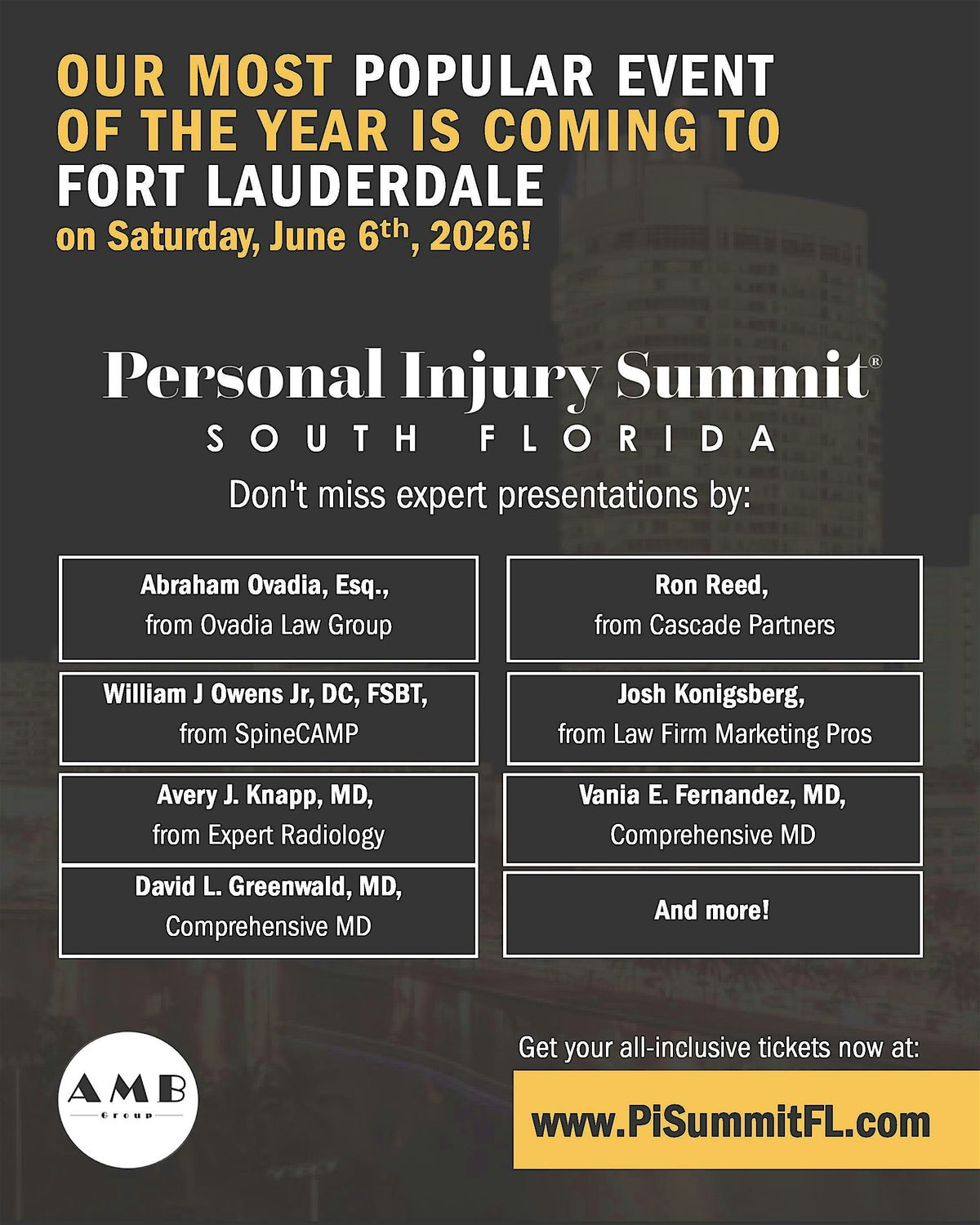 Personal Injury Summit - FT. LAUDERDALE, FL