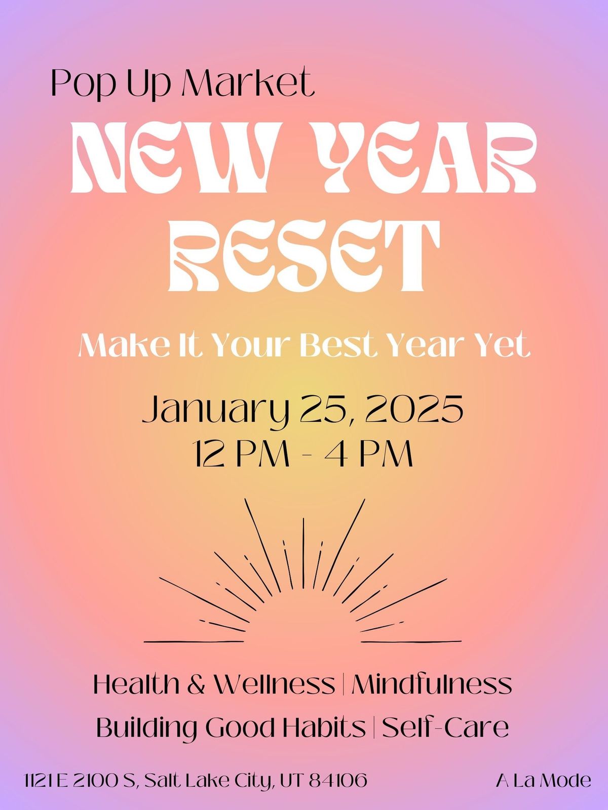 NEW YEAR RESET Pop Up Market