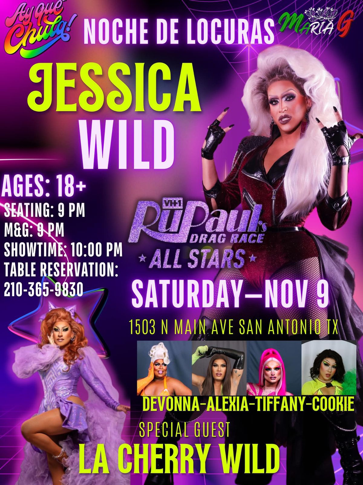 Jessica Wild & La Cherry Wild. Drag show Sat 11\/9