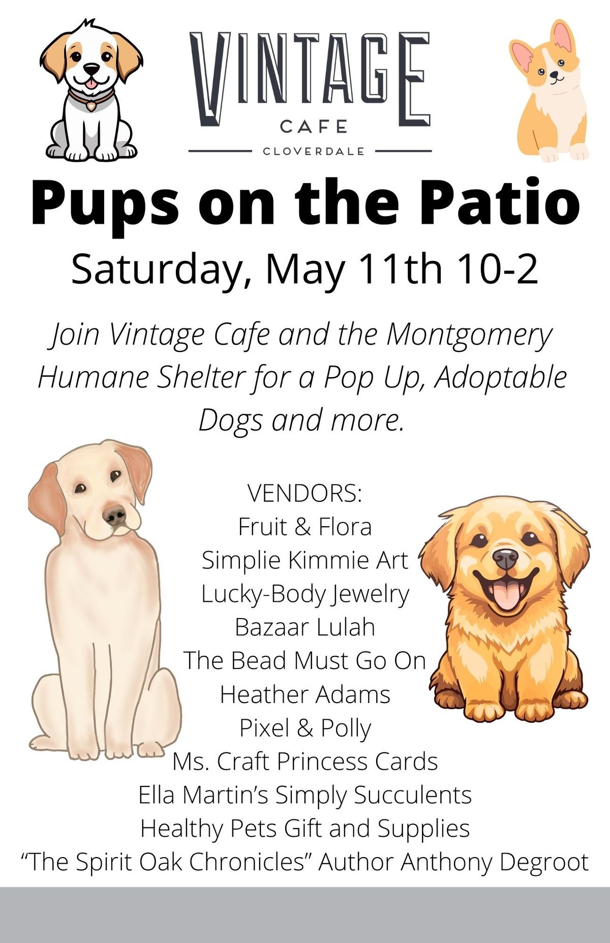 Pups on the Patio & Pop Up Market