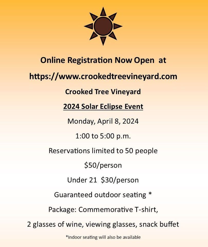 2024 Solar Eclipse at Crooked Tree, 715 E. Lakeshore Drive, Kelleys