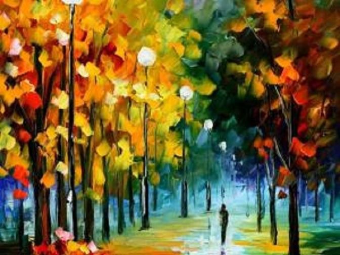 Wine and Paint Party - Autumn Walk Painting