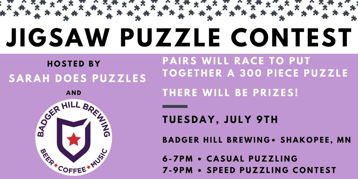 Jigsaw Puzzle Contest at Badger Hill Brewing with Sarah Does Puzzles - July 2024