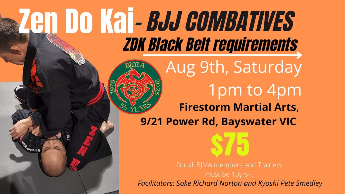 Aug 2025 BJJ Combatives - ZDK Black Belt requirements 