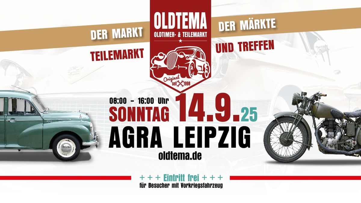 OLDTEMA LEIPZIG \/\/ Teilemarkt mit Treffen f\u00fcr Old-& Youngtimer