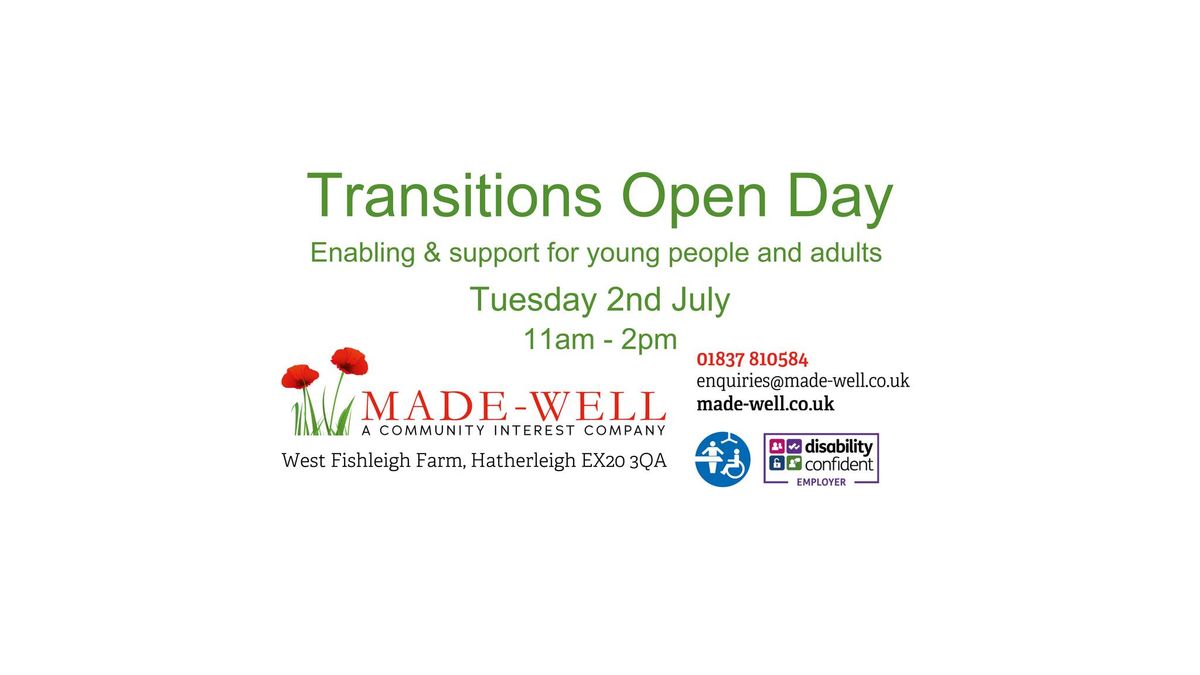 Transitions Open Day: enabling & support for young people and adults