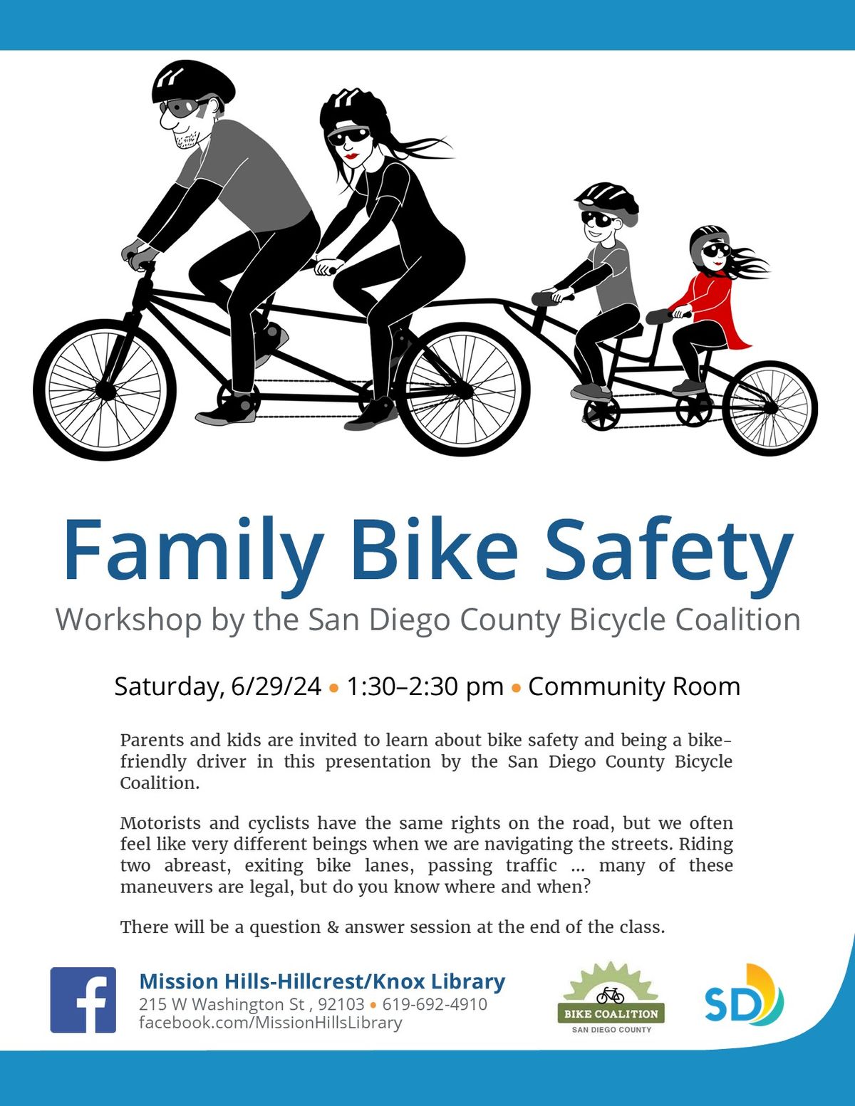 Family Bike Safety Workshop by the San Diego Bicycle Coalition