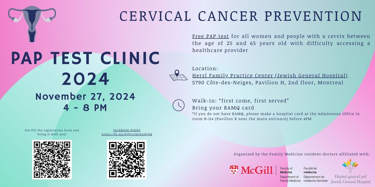 Cervical Cancer Prevention | Pr\u00e9vention du cancer du col de l'ut\u00e9rus | Clinique test PAP 2024