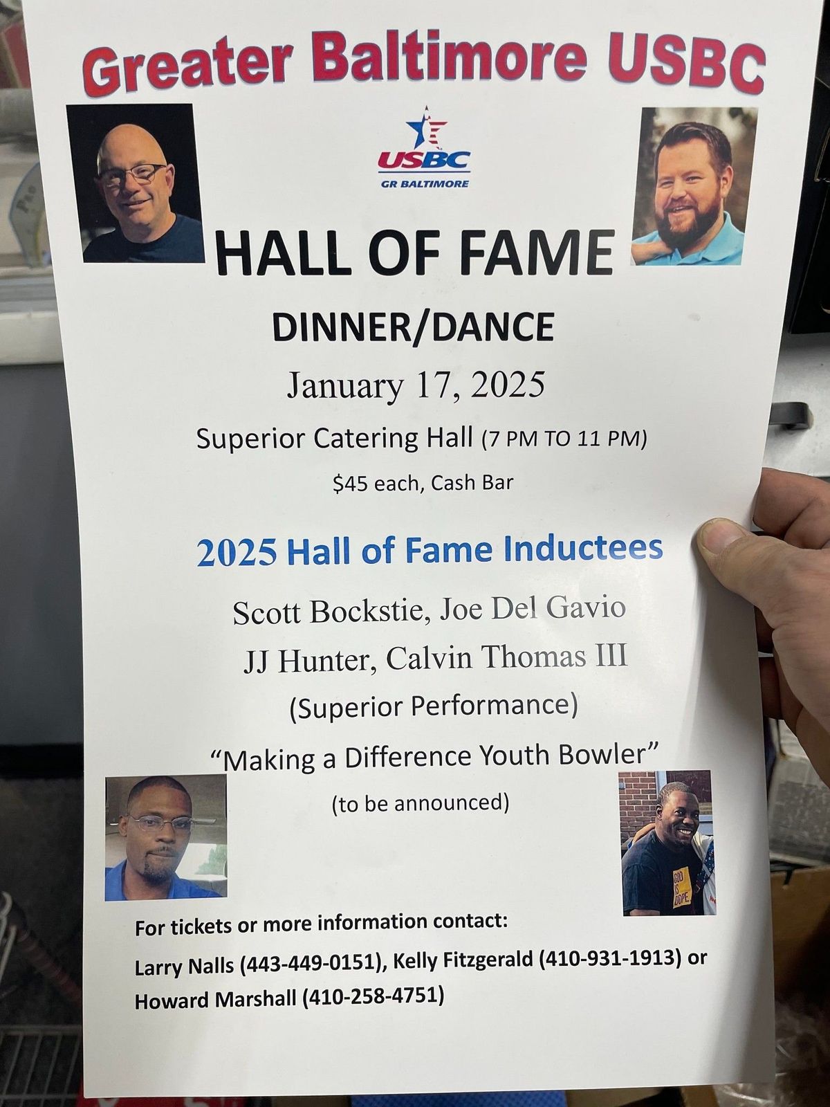 Greater Baltimore USBC Hall of Fame celebration