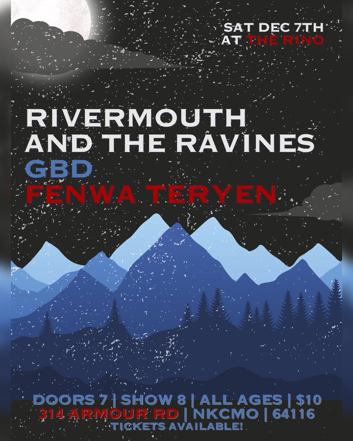 Rivermouth and The Ravines & GBD Live at The Rino!