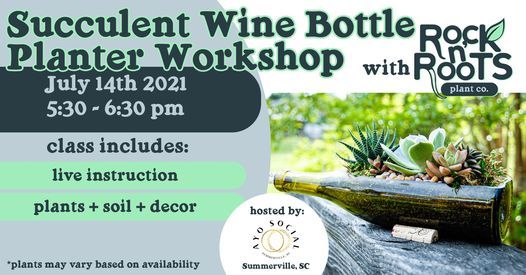 Succulent Wine Bottle Planter Workshop at AYO Social Wine Bar