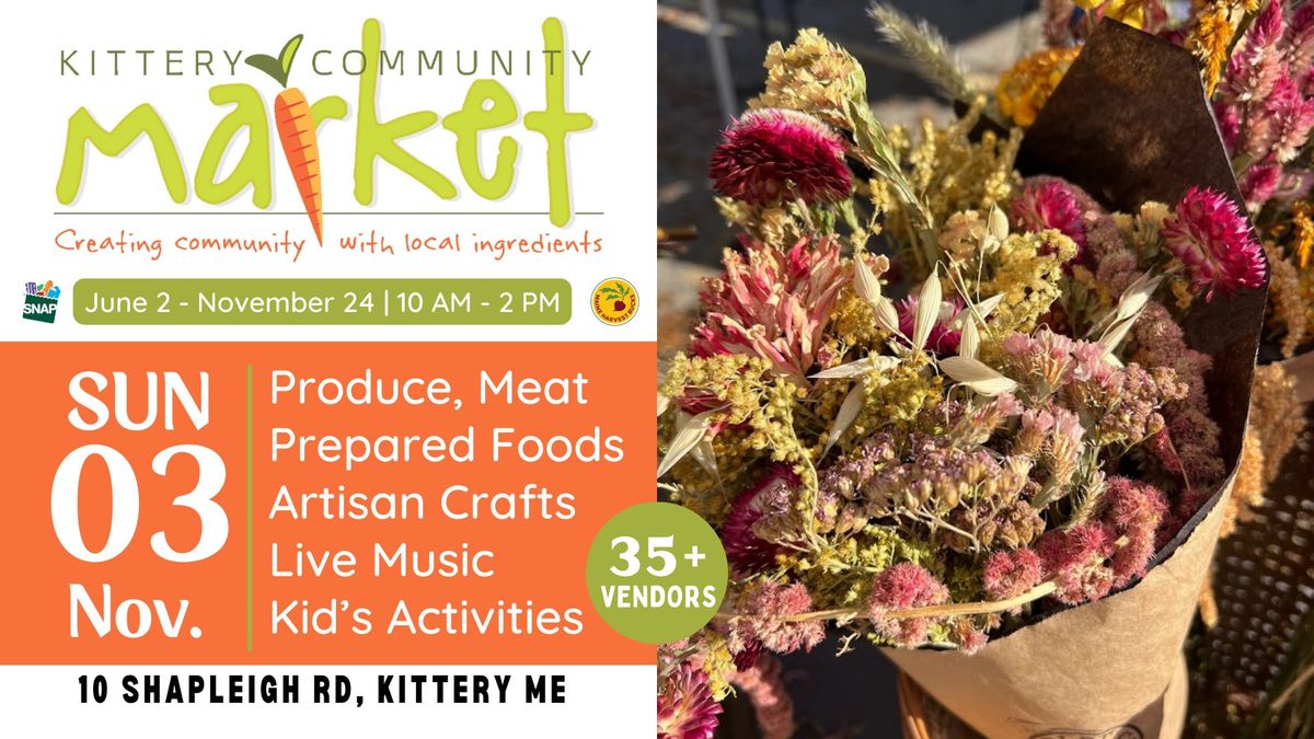 Kittery Community Market | Sunday, November 3rd | 10-2 PM