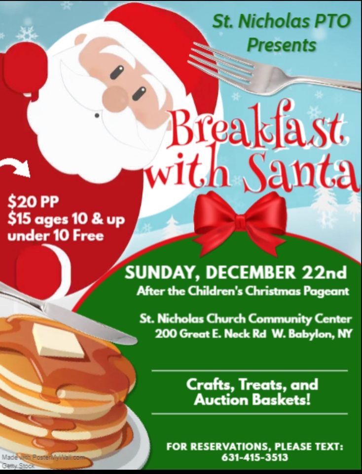 ST. NICHOLAS ANNUAL BREAKFAST WITH SANTA