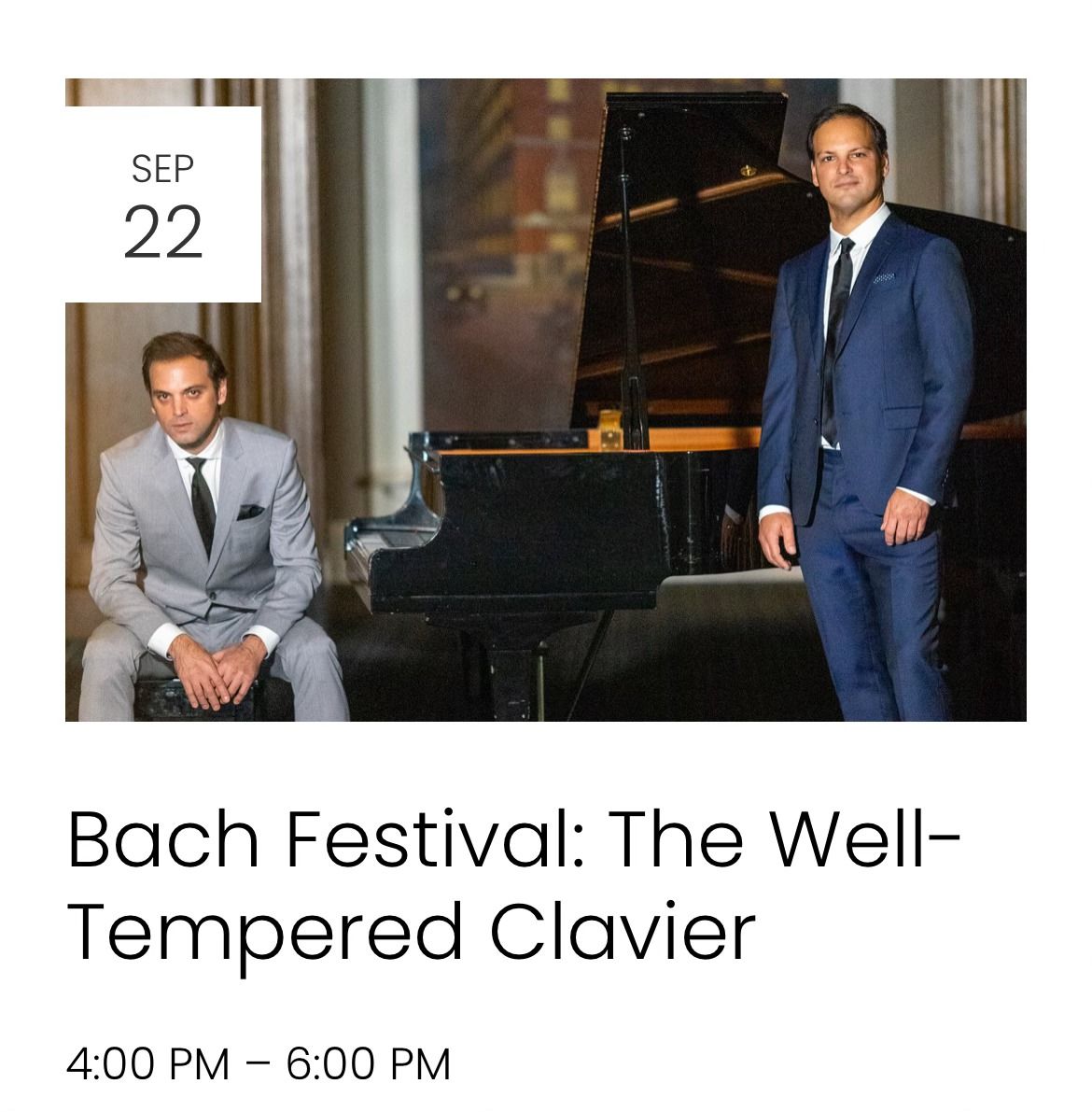 Bach Festival: The Well-Tempered Clavier (Book I)