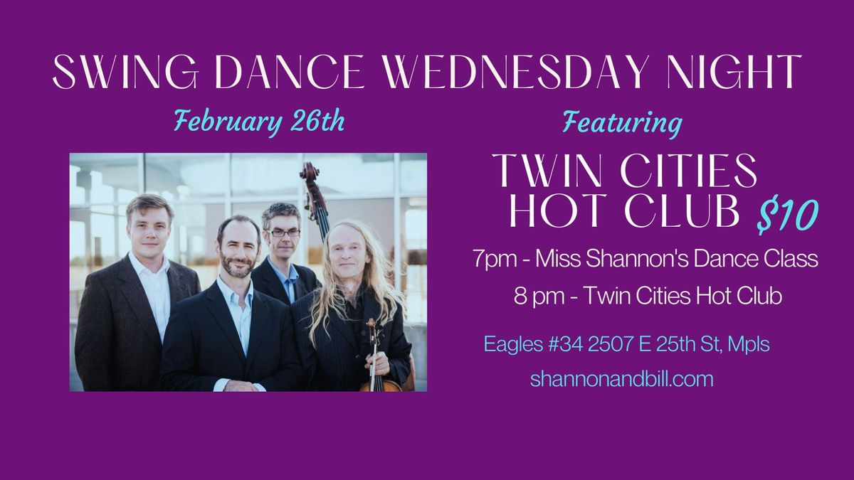 Twin Cities Hot Club at Swing Dance Wednesday 2\/26