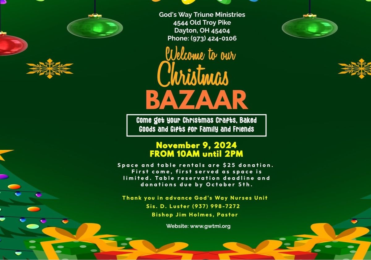 God's Way Triune Ministries Annual Christmas Bazaar