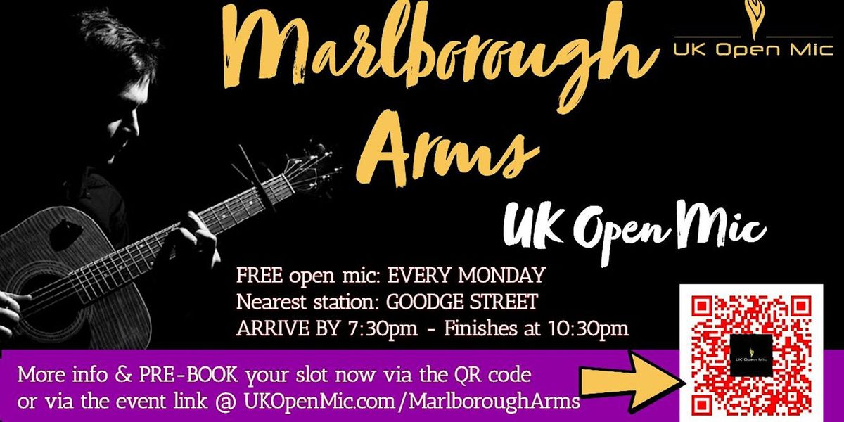 UK Open Mic @ Marlborough Arms \/ BLOOMSBURY \/ FITZROVIA \/ EUSTON \/ SOHO