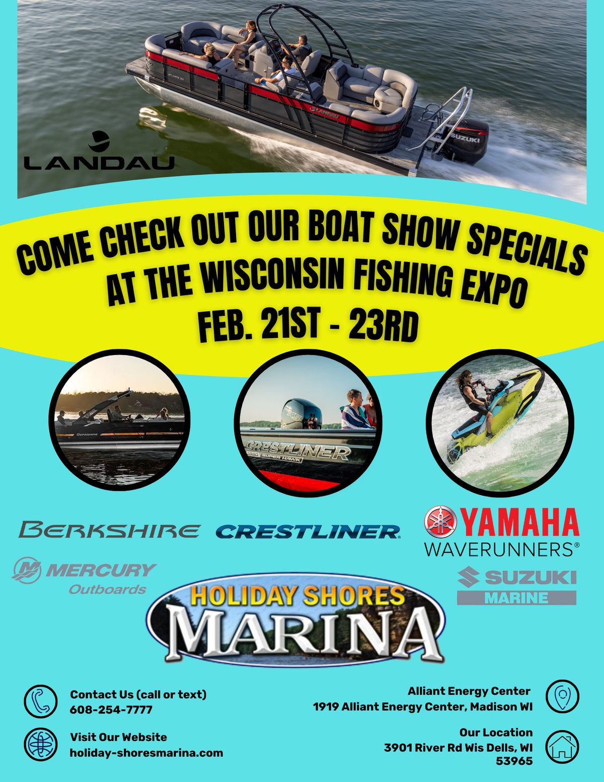 Holiday Shores Marina Boat Show at The Wisconsin Fishing Expo