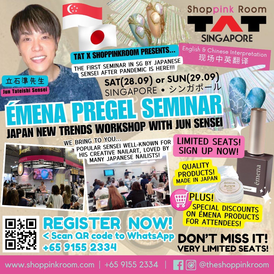 Jun Sensei's Pregel x Emena Nail Art Seminar. Famous brand. Famous Trainer.