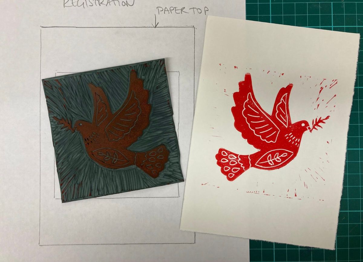 Lino Printing Christmas Cards