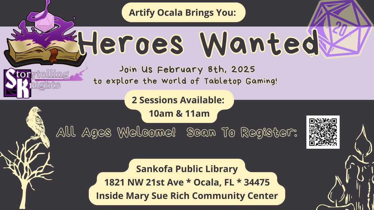 Heroes Wanted at Sankofa Library (Mary Sue Rich) 