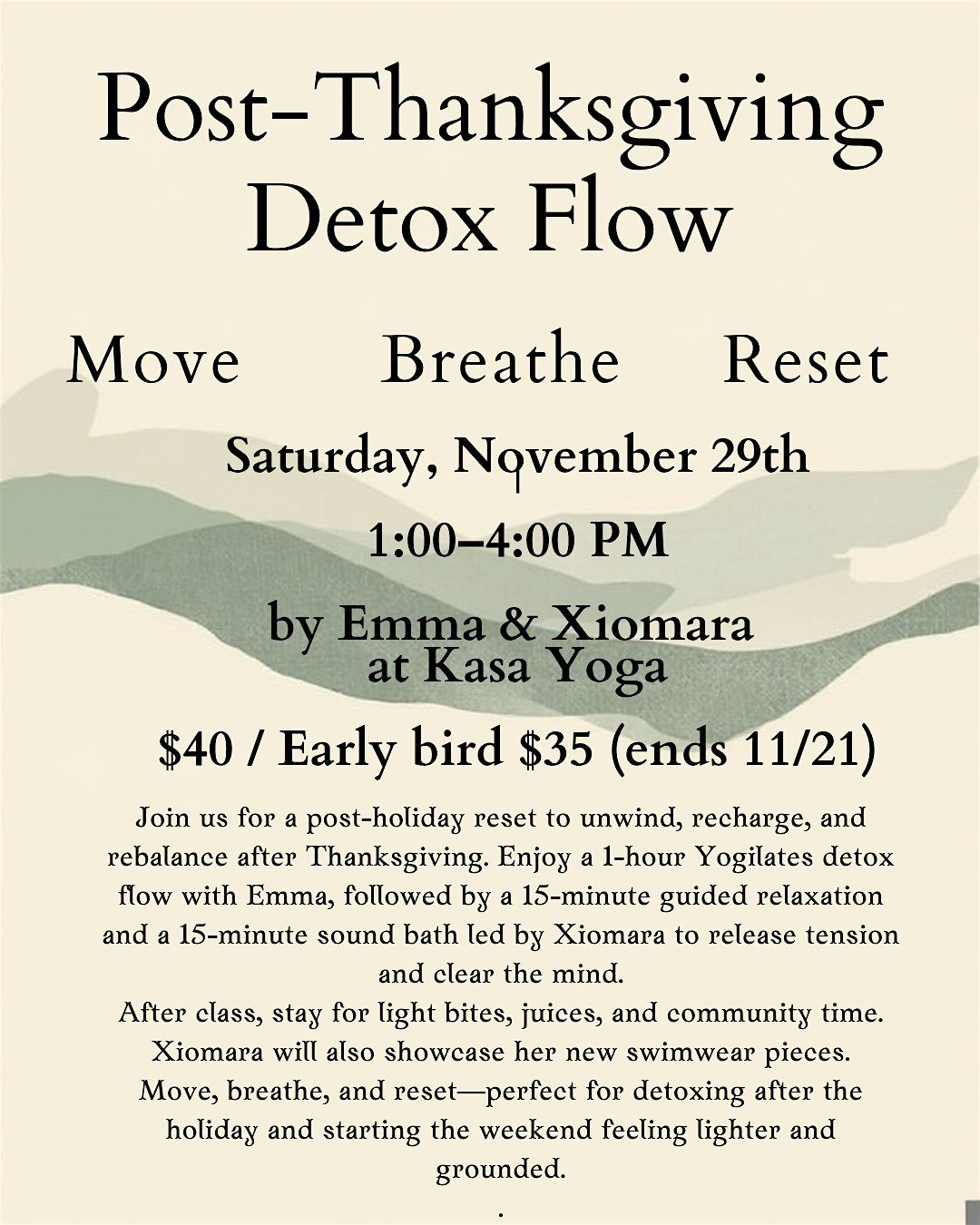 Post-Thanksgiving Detox Flow | Yogilates + Sound Bath