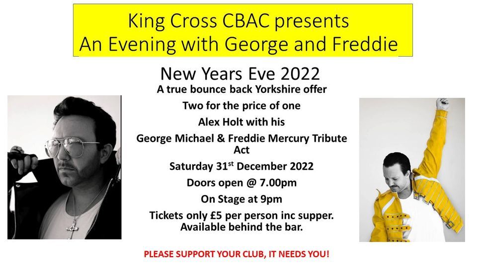 New Years Eve with George and Freddy, King Cross Park RLFC, Halifax, 31