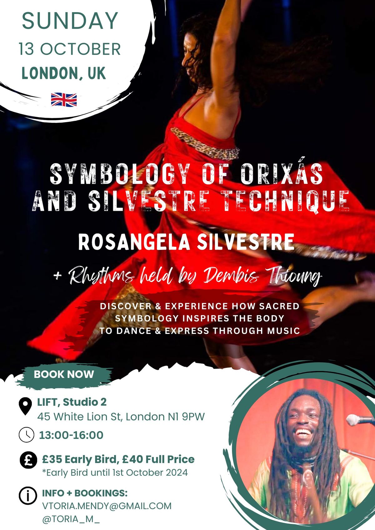 Symbology of Orix\u00e1s & Silvestre Technique \/ Rosangela Silvestre + Rhythms held by Dembis Thioung